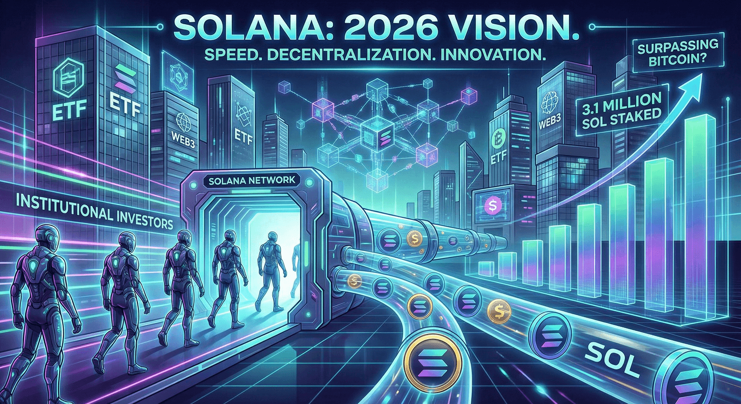 Solana Surges Institutions Pile In Can SOL Overtake Bitcoin by 2026?